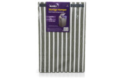 Minky Stripe Laundry Hamper - Grey